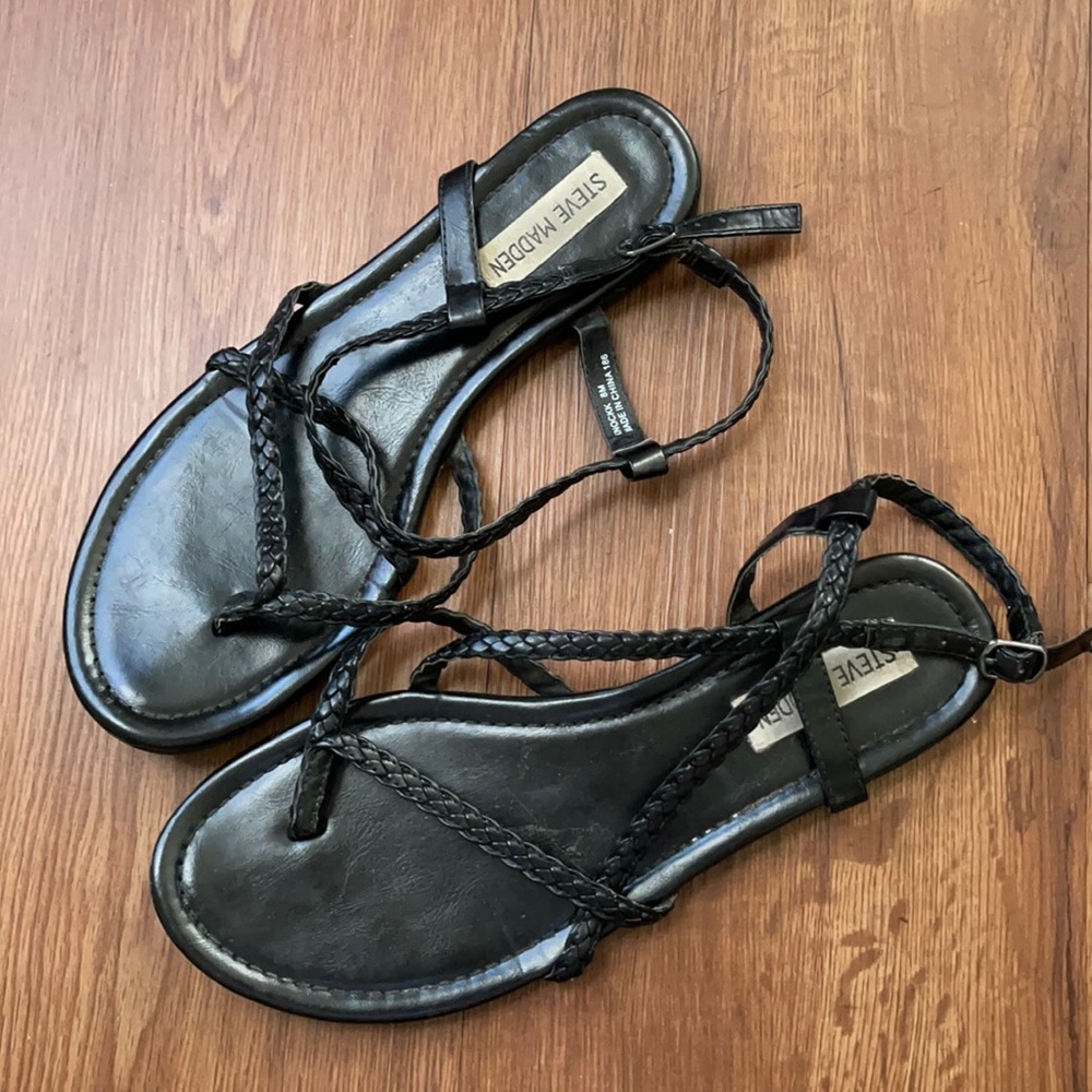 Steve Madden Black Sandals